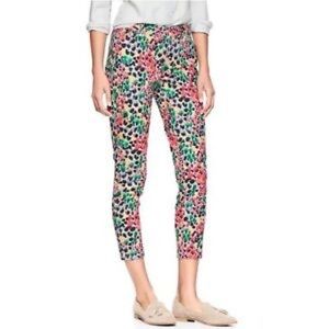 GAP skinny mini Khakis multi-color floral Jeans 6